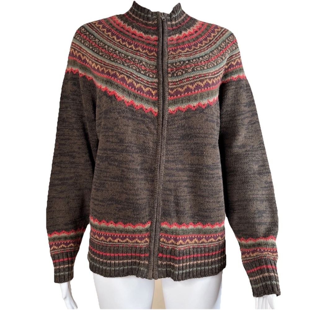 Tiara International VTG Sweater Women's SZ-S 55% ramie 45% cotton fair isle